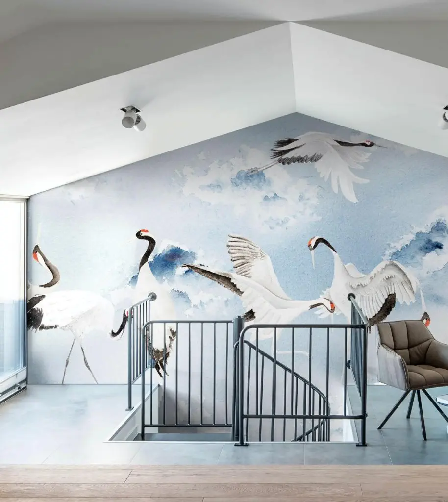 Dancing_cranes levante tapety ścienne wallpepper 2020