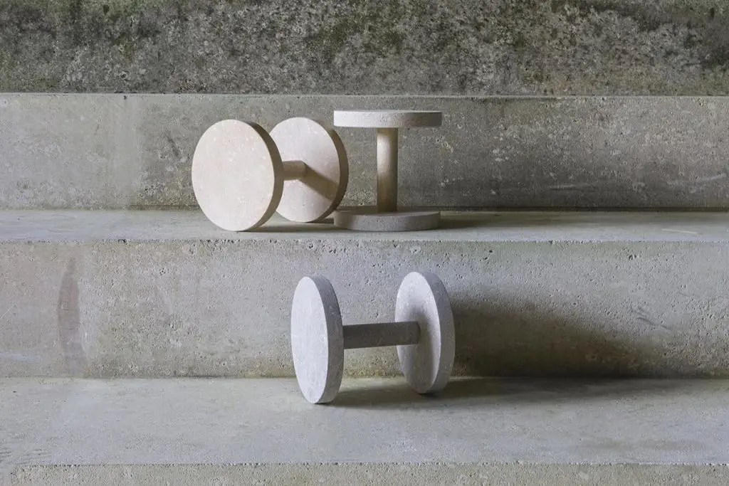 MADE IN EDIT _ORA_Sara Ricciardi with Simone Piva_Pesi Specifici (weights) in Vicenza stone (yellow and grey) ©Marco Maria Zanin