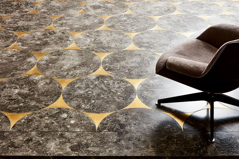 walls&floors- ‘iride’ flooring system in marble and brass inlays by claesson koivisto rune