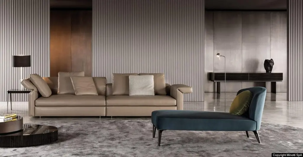 Minotti szezlong Aston design Rodolfo Dordoni